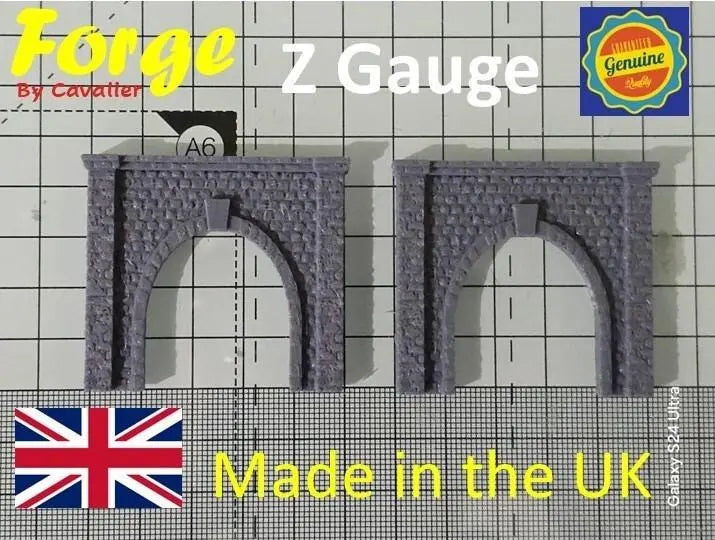 Z Gauge Tunnel Single Track Stone Portal Model Railway Train Layout 1:220 Scale 3D Peak Print