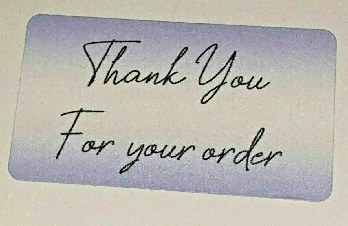 325 x Thank You for Your Order Labels Parma Violet Matte Sticky Labels Stickers 3D Peak Print