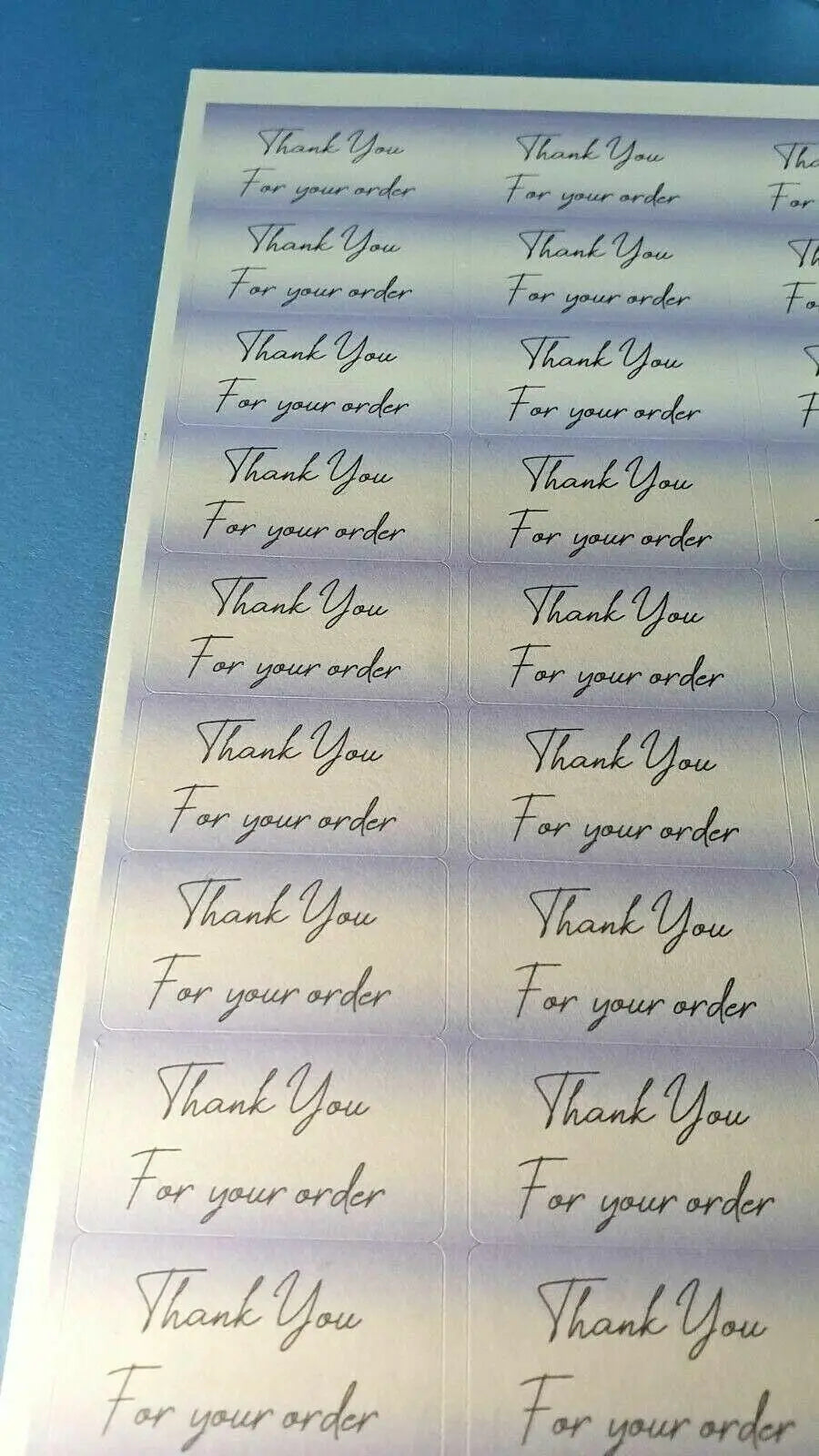 325 x Thank You for Your Order Labels Parma Violet Matte Sticky Labels Stickers 3D Peak Print