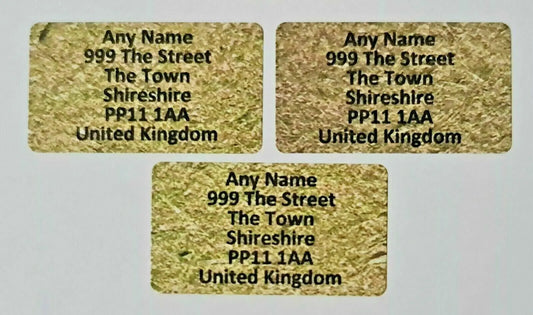 260 x Mini Chipboard Effect Personalised Name & Address Sticky Labels Stickers 3D Peak Print