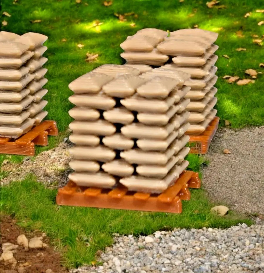 Pallets of Beige Sacks Brown pallet Z Gauge 1:220 Scale Models Railway (6 Pack) 3D Peak Print