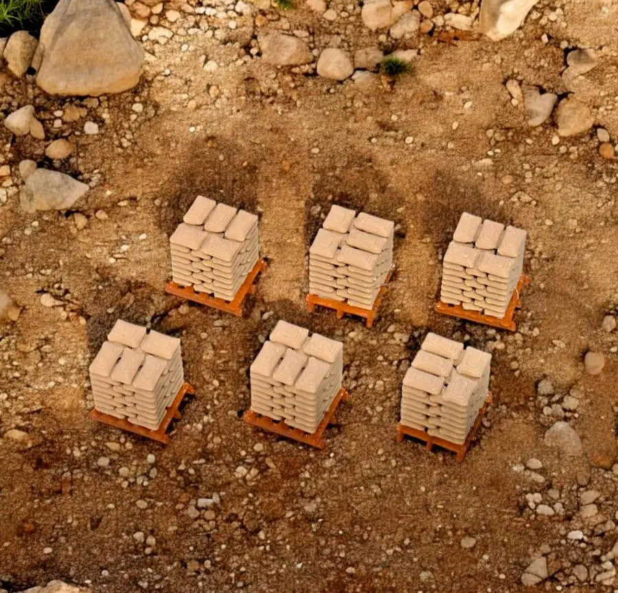 Pallets of Beige Sacks Brown pallet Z Gauge 1:220 Scale Models Railway (6 Pack) 3D Peak Print