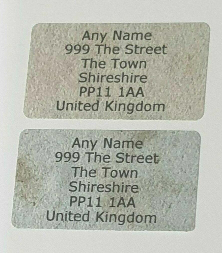 260 x Mini Vintage Papers Personalised Name & Address Sticky Labels Stickers 3D Peak Print