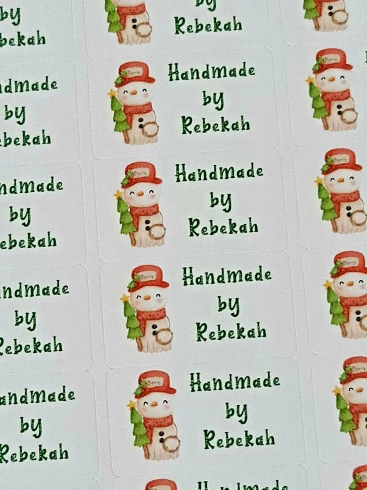 325 Christmas Personalised Self Adhesive Handmade by Sticky Labels Stickers 3D Peak Print