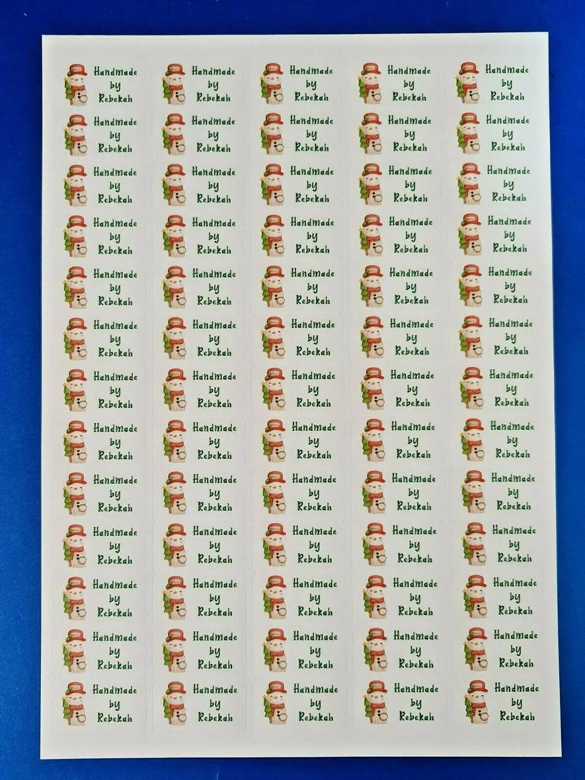 325 Christmas Personalised Self Adhesive Handmade by Sticky Labels Stickers 3D Peak Print