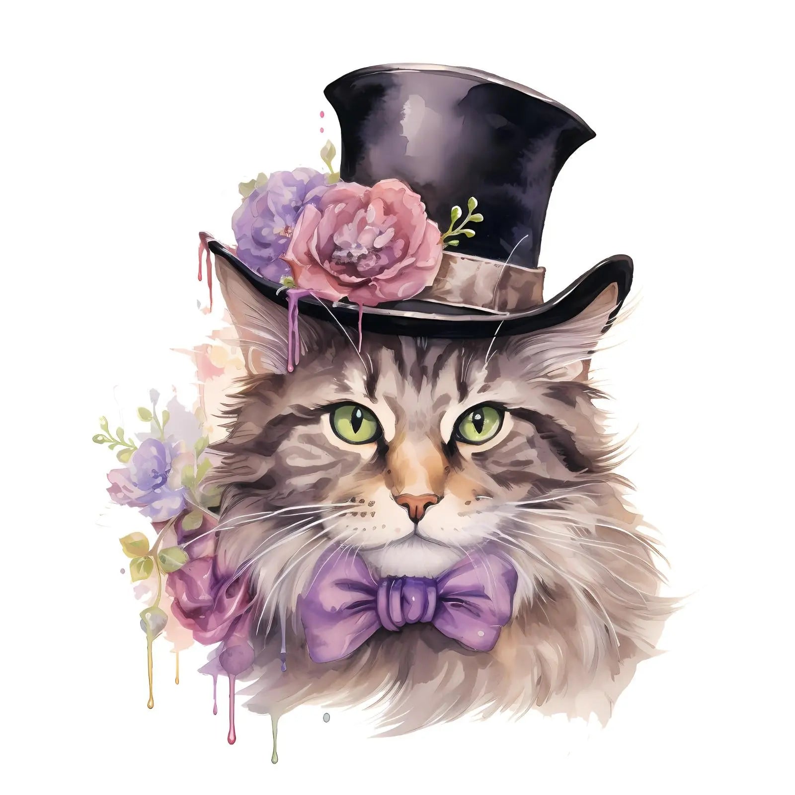 Victorian Cats Handmade by Labels Personalised Self Adhesive Address Stickers 3D Peak Print