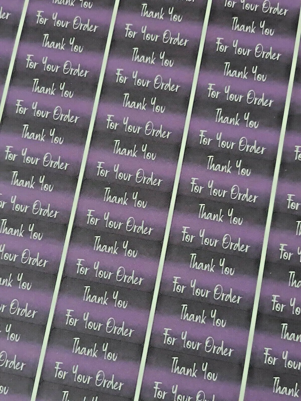 260 x Thank You for Your Order Labels Blackcurrant & Liquorice Matte Stickers 3D Peak Print