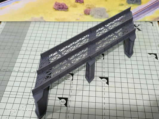 Z Gauge 45 deg Double Track Iron Girder Bridge Model Railway Layout 1:220 Scale 3D Peak Print