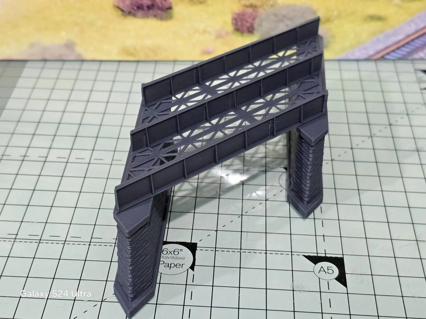 Z Gauge 45 deg Double Track Iron Girder Bridge Model Railway Layout 1:220 Scale 3D Peak Print