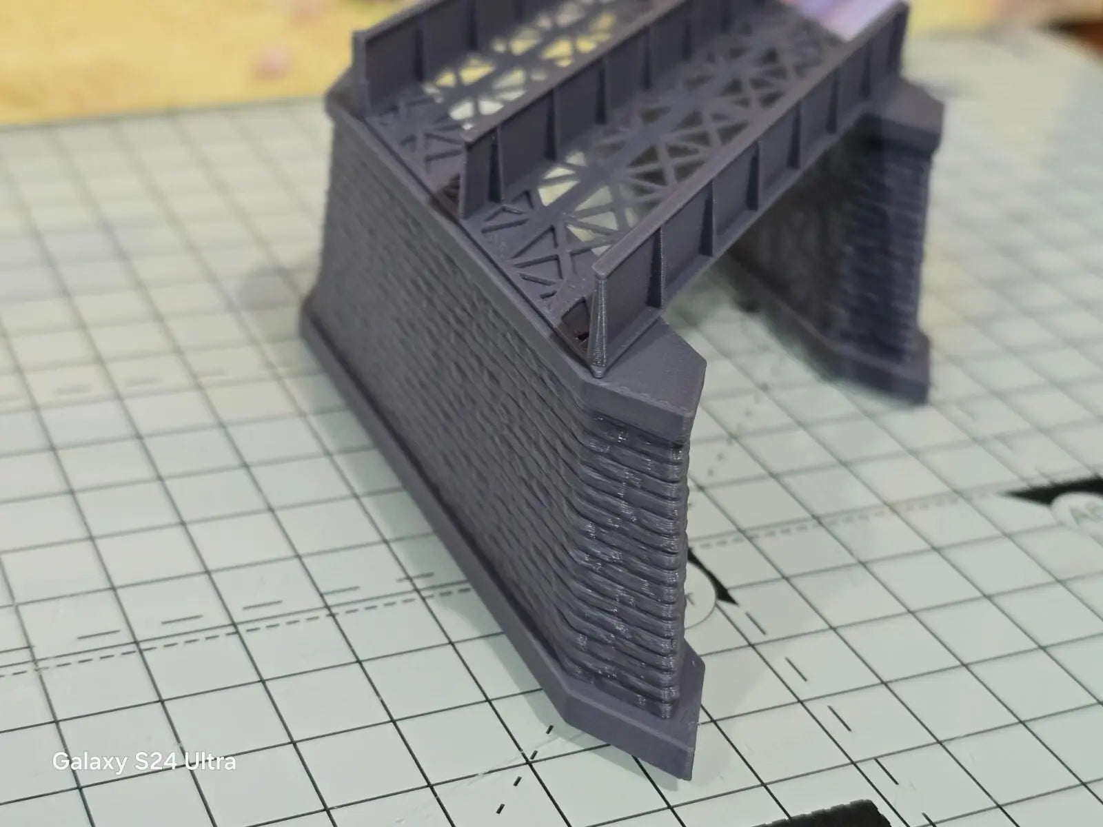 Z Gauge 45 deg Double Track Iron Girder Bridge Model Railway Layout 1:220 Scale 3D Peak Print