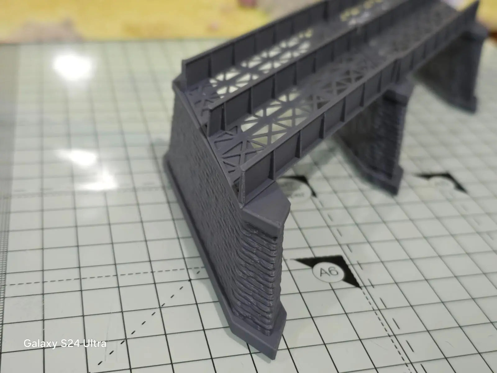 Z Gauge 45 deg Double Track Iron Girder Bridge Model Railway Layout 1:220 Scale 3D Peak Print