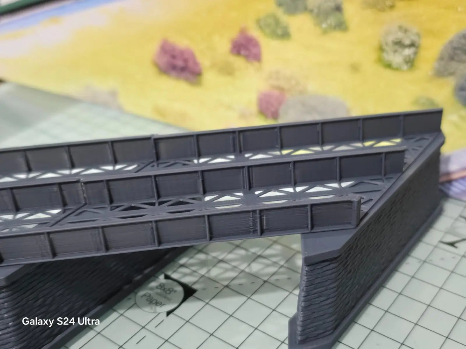 Z Gauge 45 deg Double Track Iron Girder Bridge Model Railway Layout 1:220 Scale 3D Peak Print