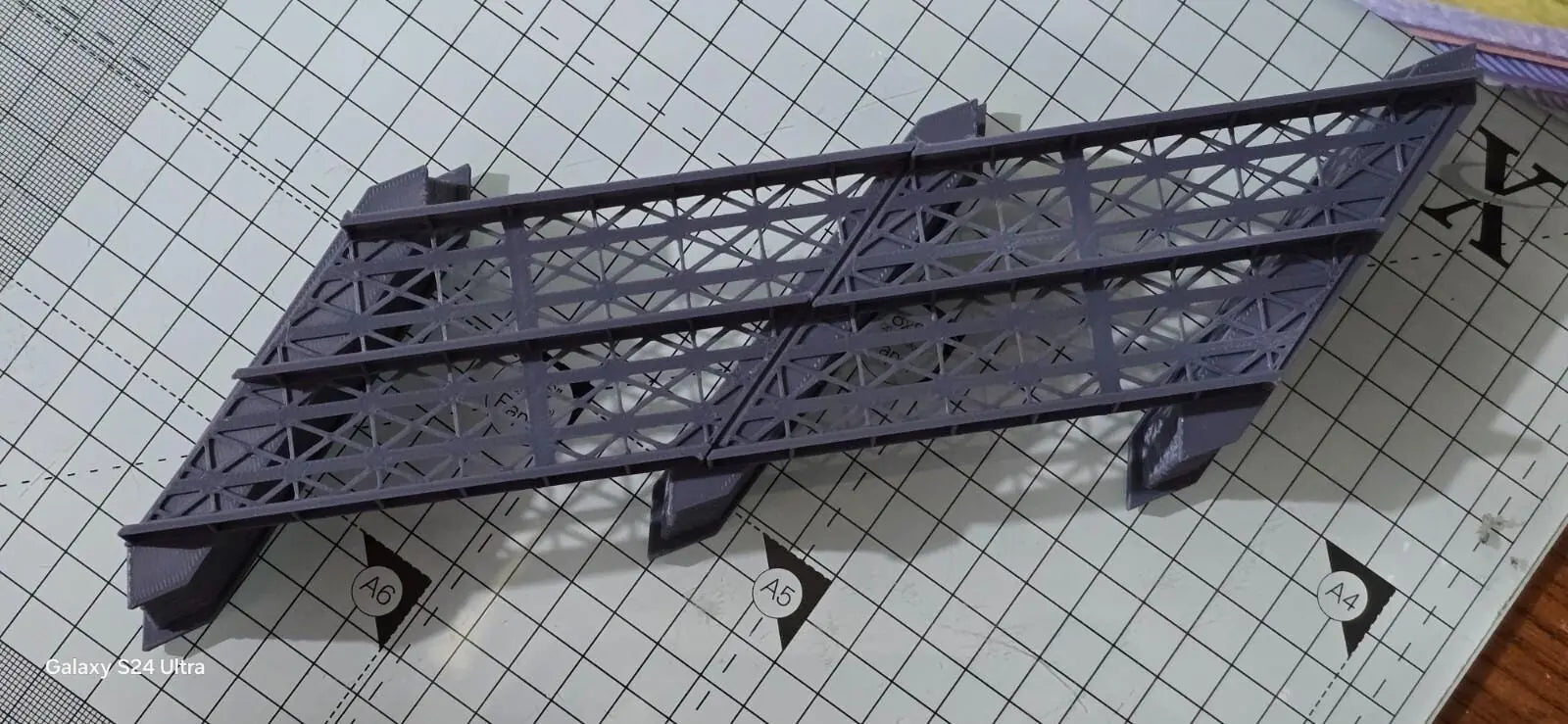 Z Gauge 45 deg Double Track Iron Girder Bridge Model Railway Layout 1:220 Scale 3D Peak Print