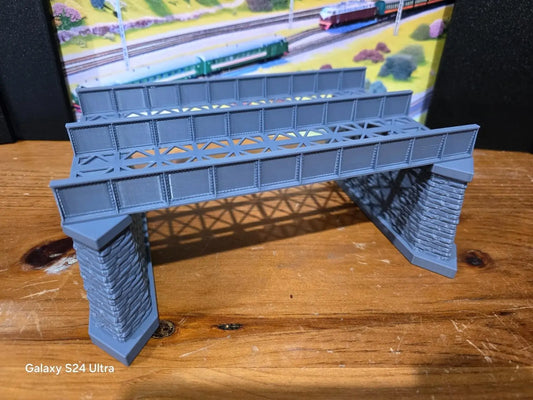 Z Gauge Double Track Iron Girder Bridge Model Railway Train Layout 1:220 Scale 3D Peak Print