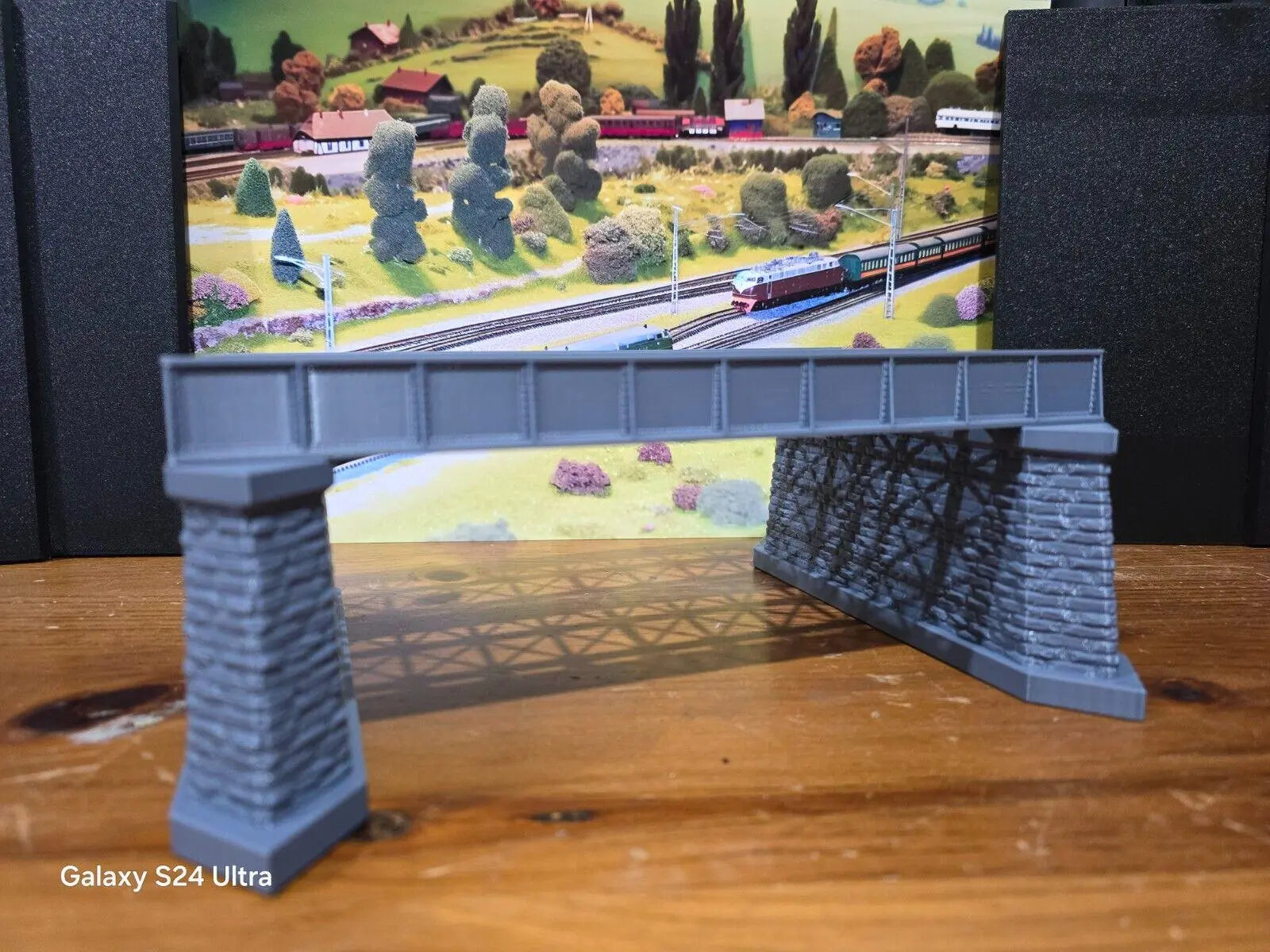 Z Gauge Double Track Iron Girder Bridge Model Railway Train Layout 1:220 Scale 3D Peak Print