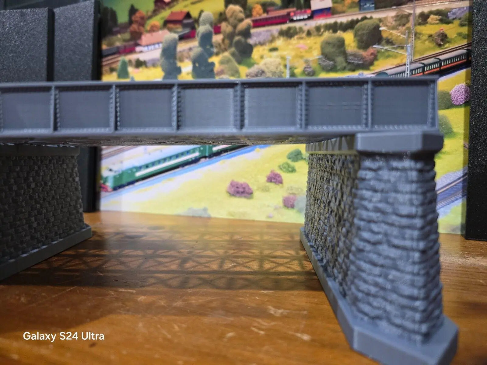 Z Gauge Double Track Iron Girder Bridge Model Railway Train Layout 1:220 Scale 3D Peak Print