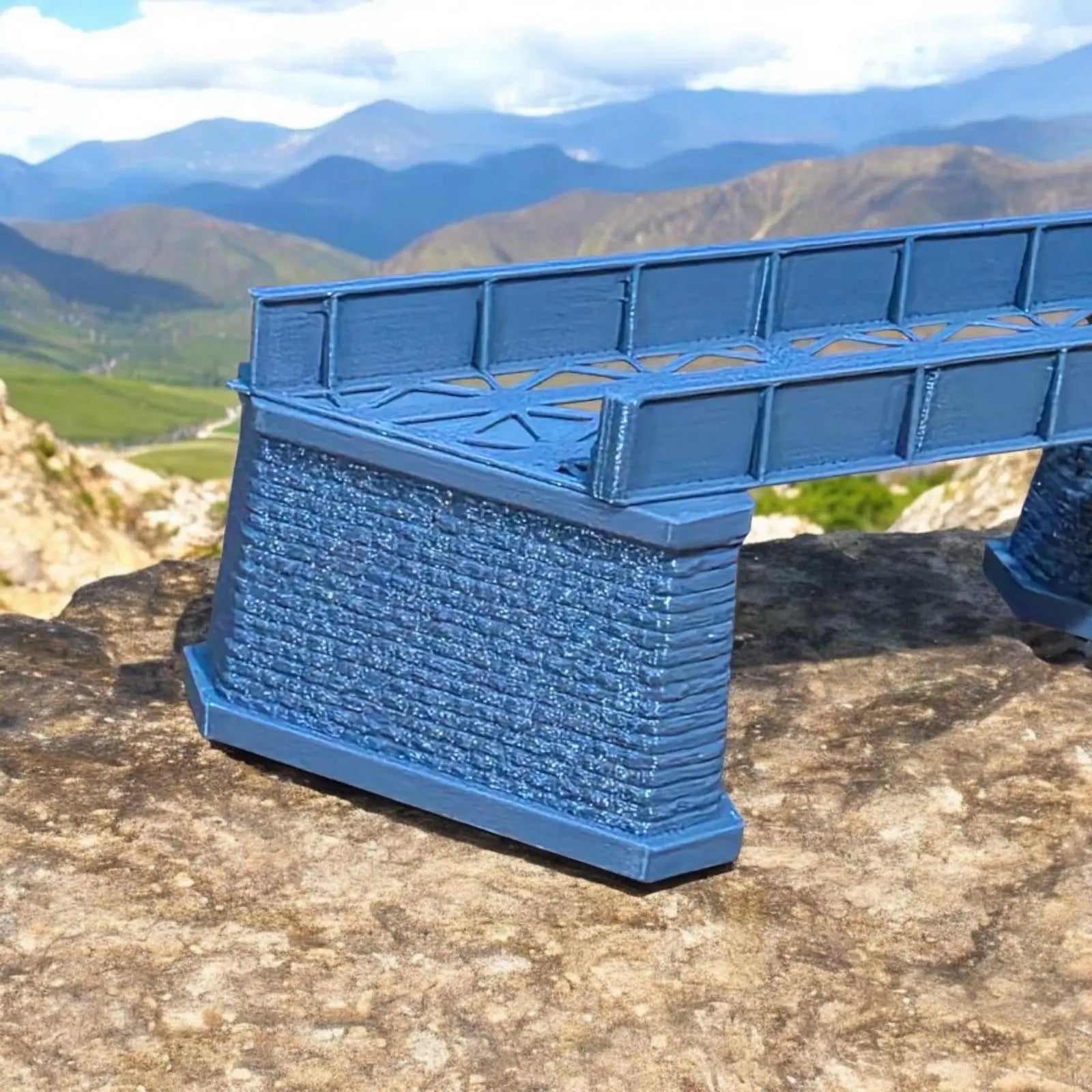 Z Gauge Left 45 deg single Track Iron Girder Bridge Model Railway 1:220 Scale 3D Peak Print