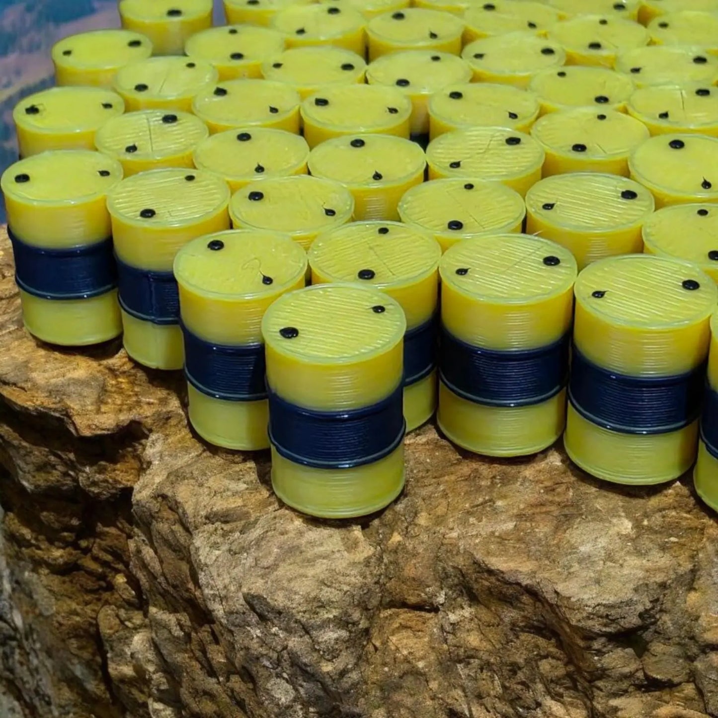 Oil Drum Barrels OO Gauge 50 x Yellow-Blue Duckhams Oils Style Model Scenery 3D Peak Print