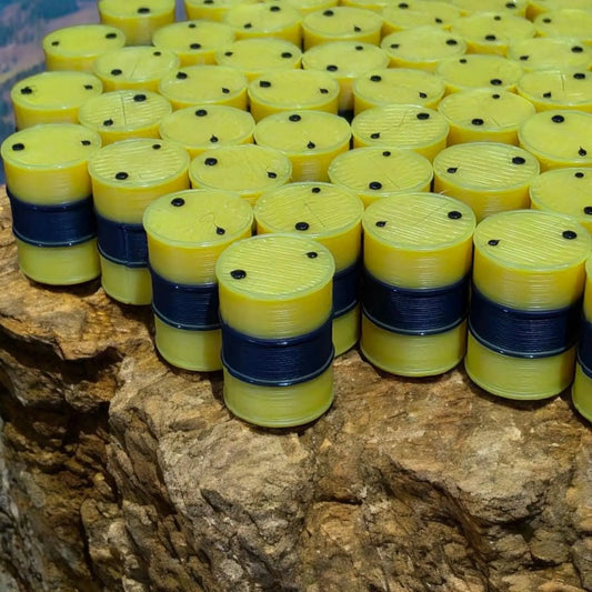 Oil Drum Barrels OO Gauge 100x Yellow-Blue Duckhams Oils Style Model Scenery 3D Peak Print