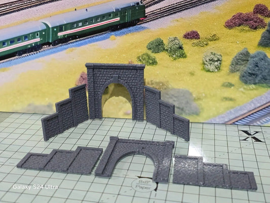 Z Gauge Tunnel Single Track Stone Portal Model Railway Train Layout 1:220 Scale 3D Peak Print