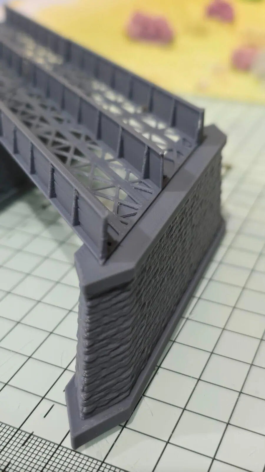 Z Gauge Left 45 deg Double Track Iron Girder Bridge Model Railway 1:220 Scale 3D Peak Print