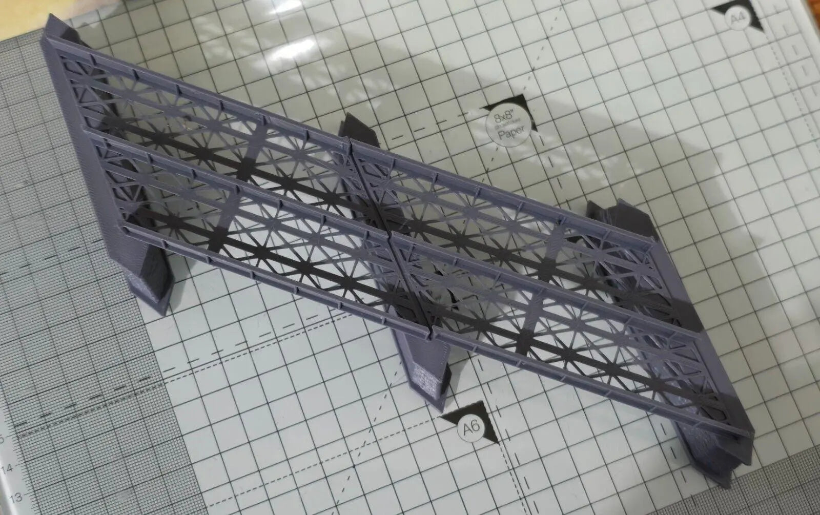 Z Gauge Left 45 deg Double Track Iron Girder Bridge Model Railway 1:220 Scale 3D Peak Print