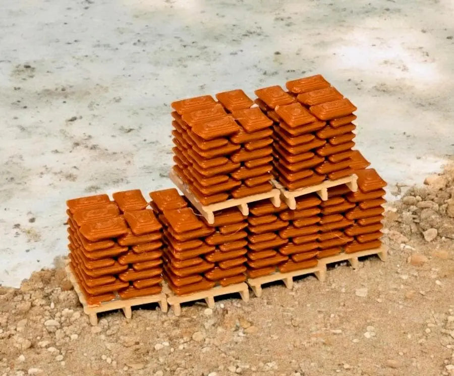 Pallets of Brown Sacks Beige pallet Z Gauge 1:220 Scale Models Railway (6 Pack) 3D Peak Print
