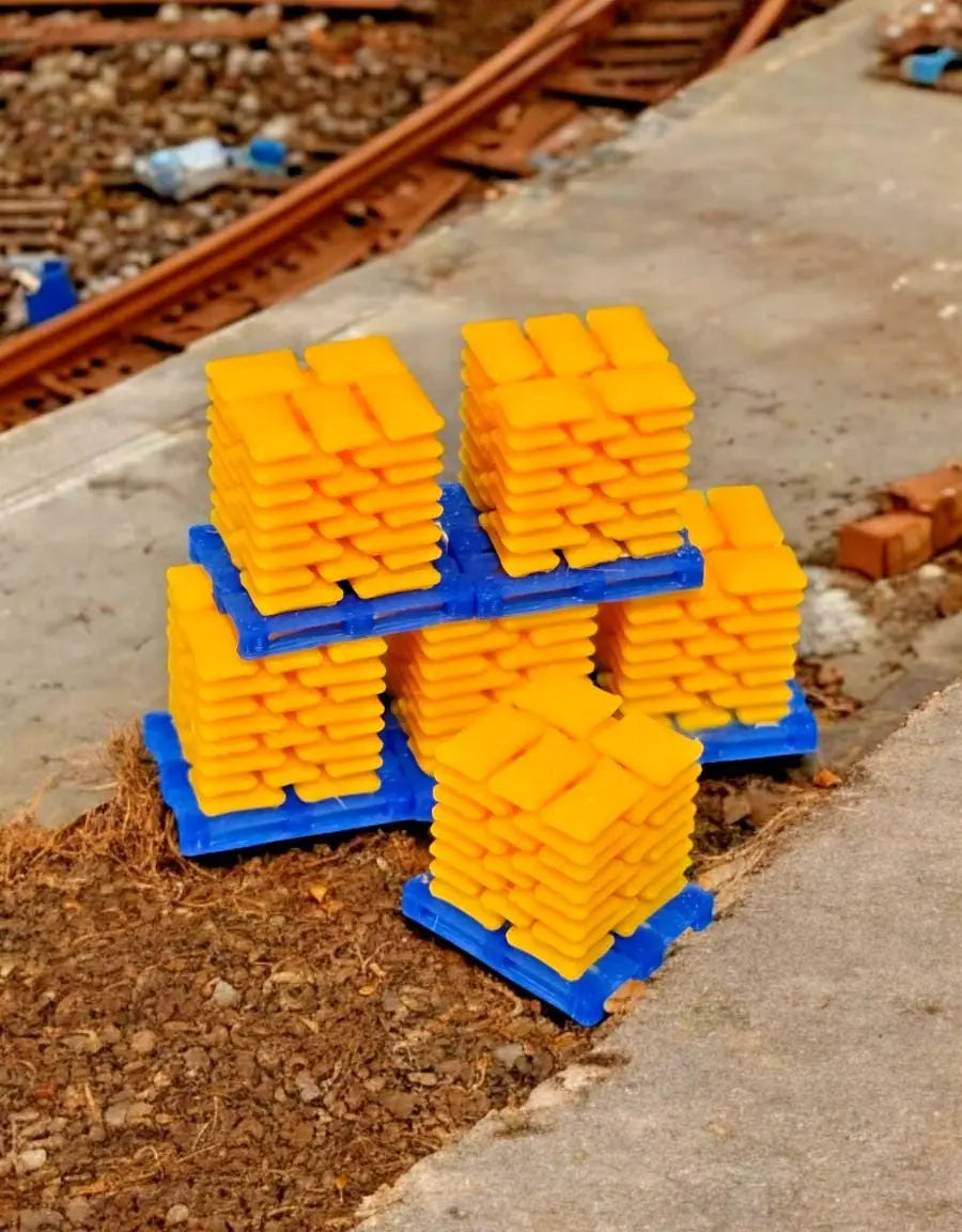 Pallets of Sacks Yellow Cement Chep N Gauge 1:148 Scale Models Railway (6 Pack) 3D Peak Print