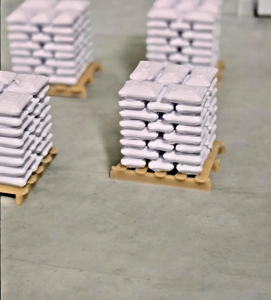 Pallets of white Sacks wood pallet Z Gauge 1:220 Scale Model Railway (6 Pack) 3D Peak Print