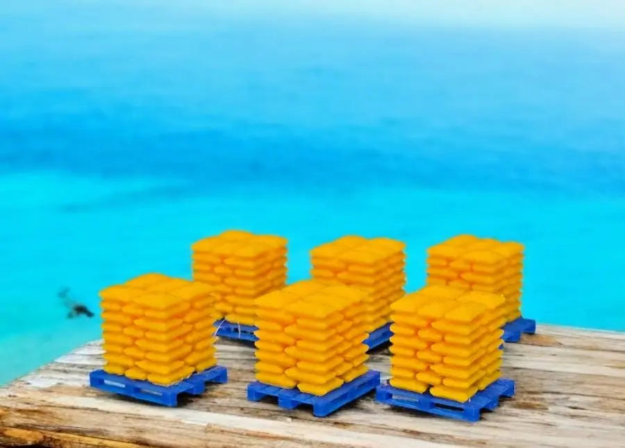 Pallets of Sacks Yellow Cement Chep N Gauge 1:148 Scale Models Railway (6 Pack) 3D Peak Print