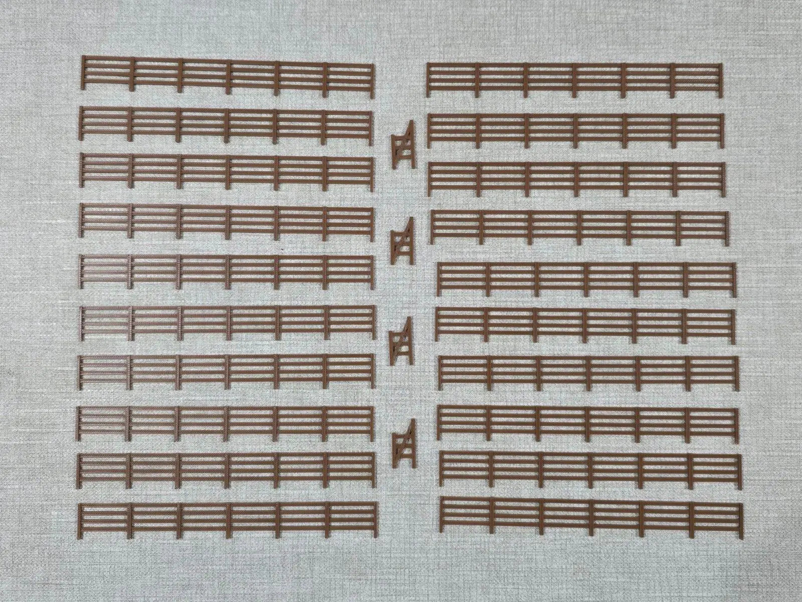Fencing Railings OO HO New 20 Pack Brown Gauge 1:76 Scale Models Train Railway 3D Peak Print
