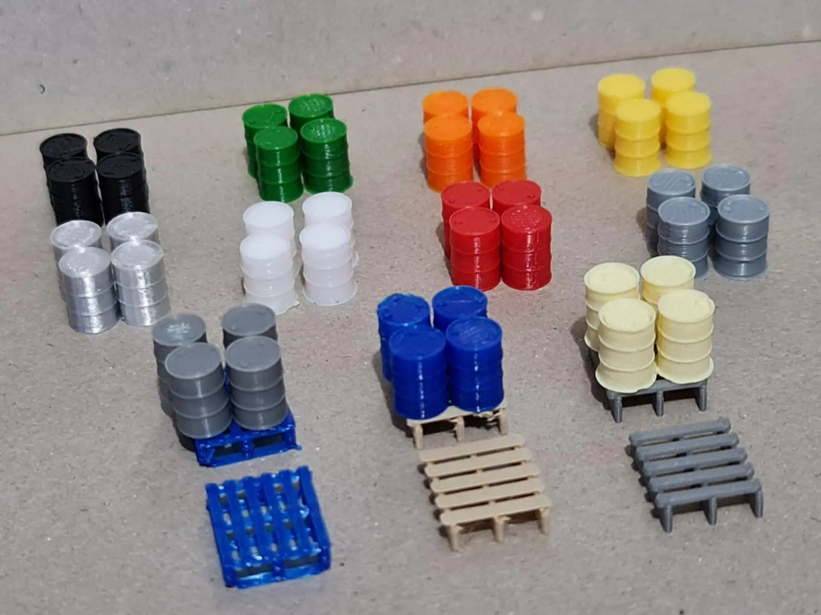 New Oil Drum Barrels 20 Pack + 5 Pallets 1 Gauge 1:32 Scale Model Railway 3D Peak Print