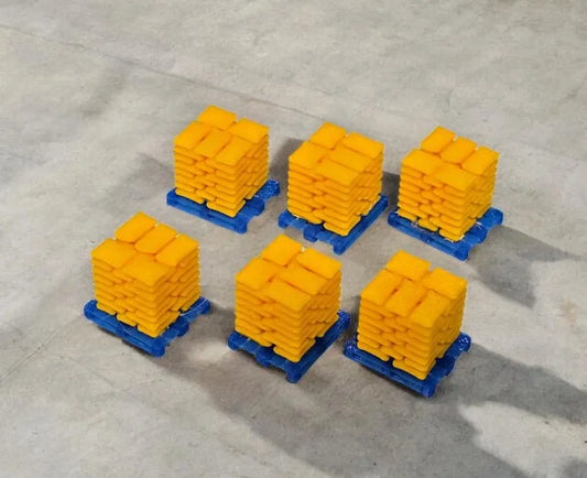Pallets of Sacks Yellow Cement Chep Z Gauge 1:220 Scale Models Railway (6 Pack) 3D Peak Print