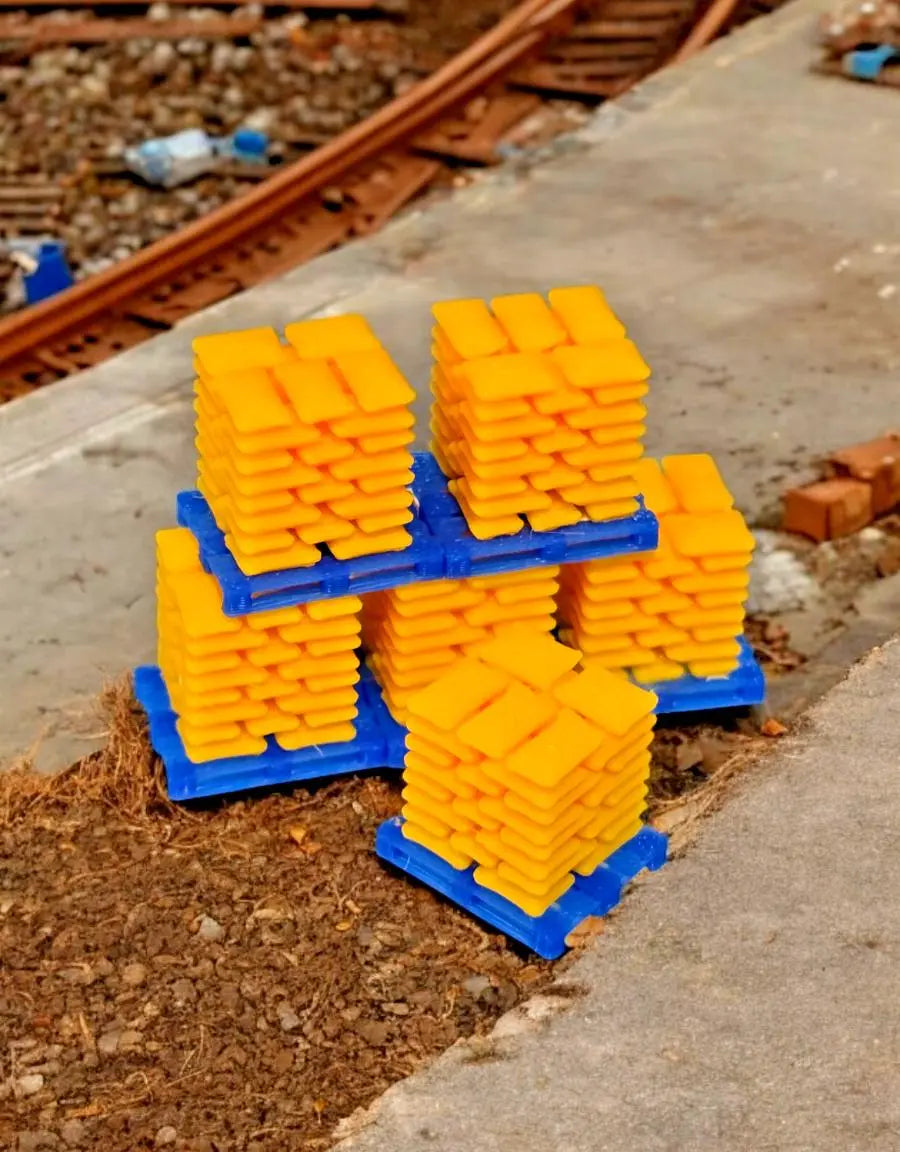 Pallets of Sacks Yellow Cement Chep Z Gauge 1:220 Scale Models Railway (6 Pack) 3D Peak Print