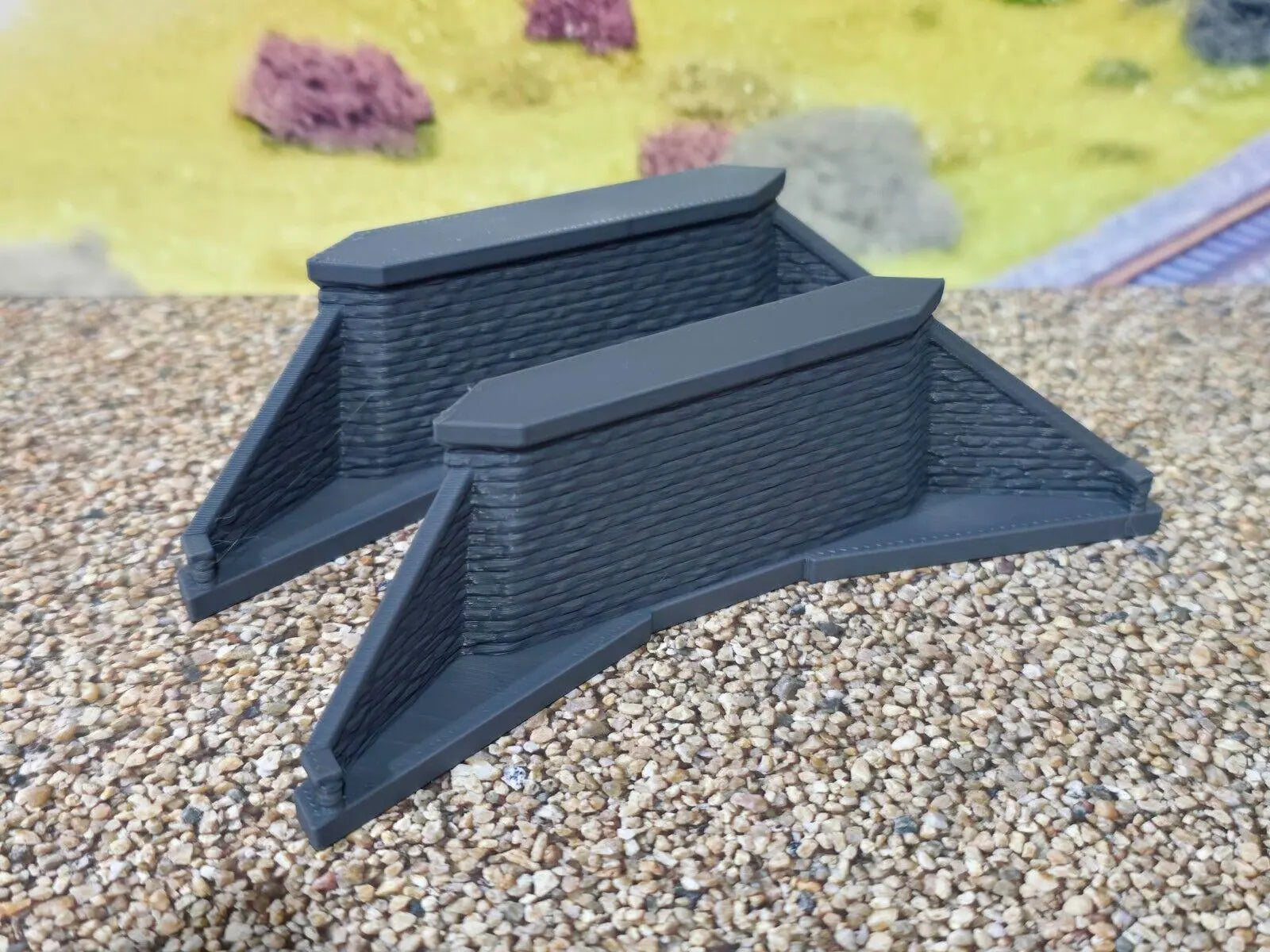 Double Track Bridge Std End Abutment Piers OO Gauge Model Railway 1:76 Scale 3D Peak Print