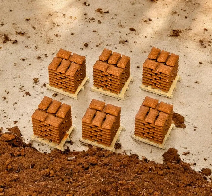 Pallets of Brown Sacks Beige pallet N Gauge 1:148 Scale Models Railway (6 Pack) 3D Peak Print