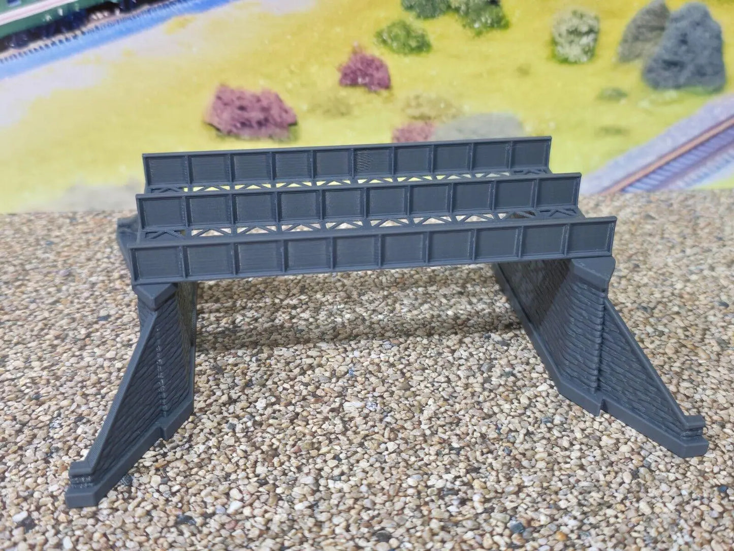 Double Track Bridge Std End Abutment Piers OO Gauge Model Railway 1:76 Scale 3D Peak Print
