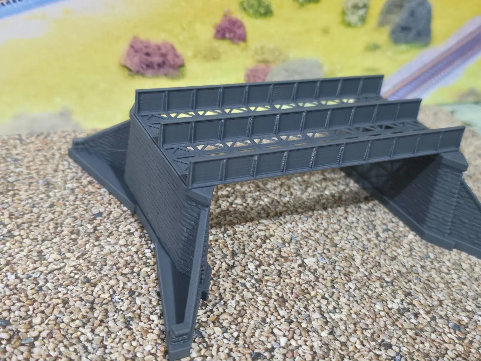 Double Track Bridge Std End Abutment Piers OO Gauge Model Railway 1:76 Scale 3D Peak Print