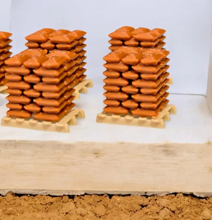 Pallets of Brown Sacks Beige pallet N Gauge 1:148 Scale Models Railway (6 Pack) 3D Peak Print