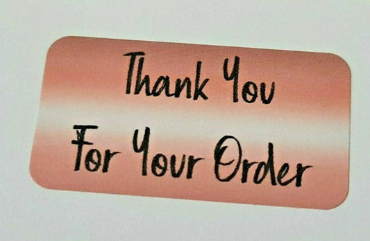 260 x Thank You for Your Order Labels Rose Gold Matte Sticky Labels Stickers 3D Peak Print