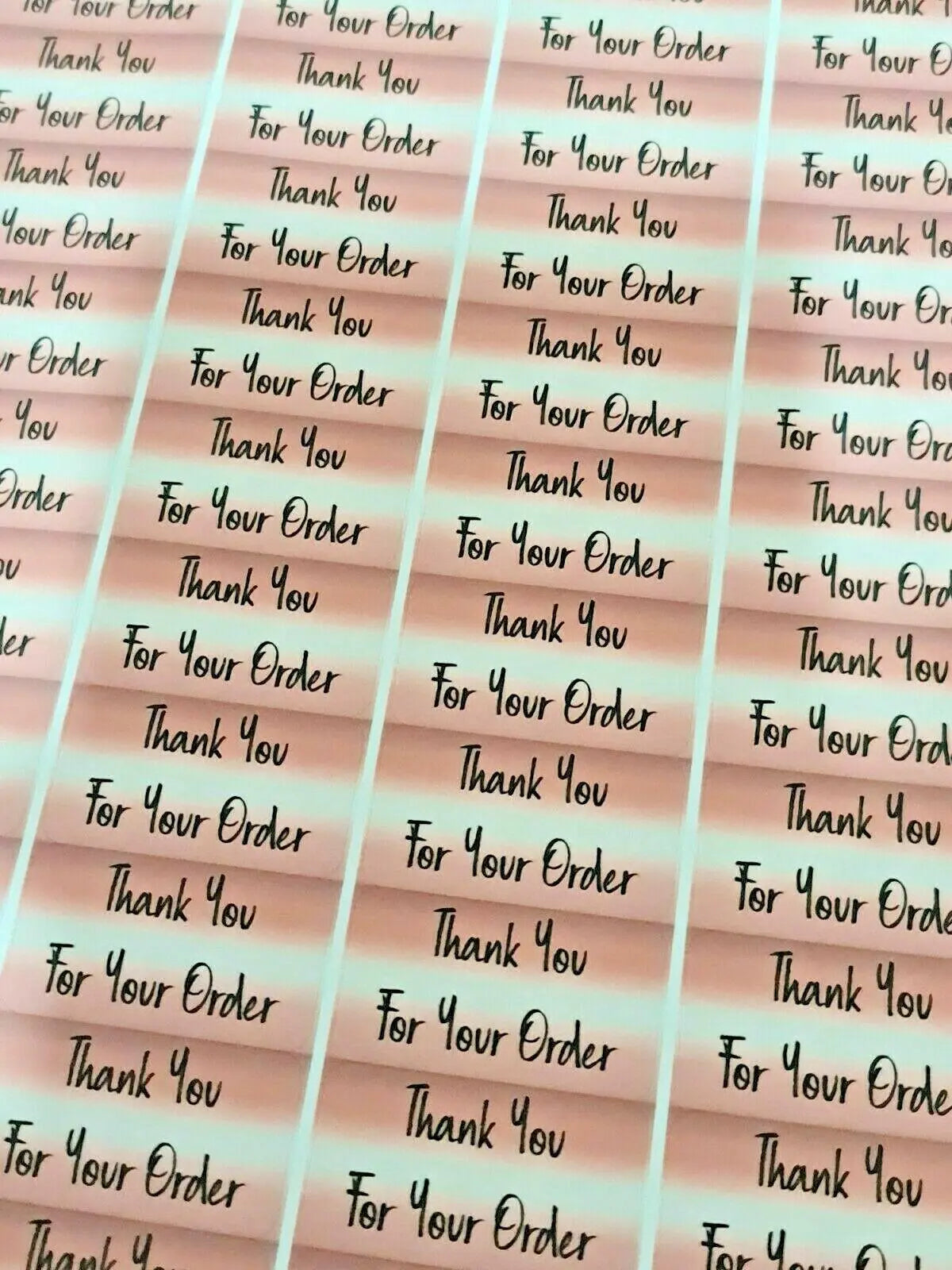 260 x Thank You for Your Order Labels Rose Gold Matte Sticky Labels Stickers 3D Peak Print
