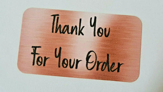 260 x Thank You for Your Order Labels Brushed Rose Gold Matte Labels Stickers 3D Peak Print