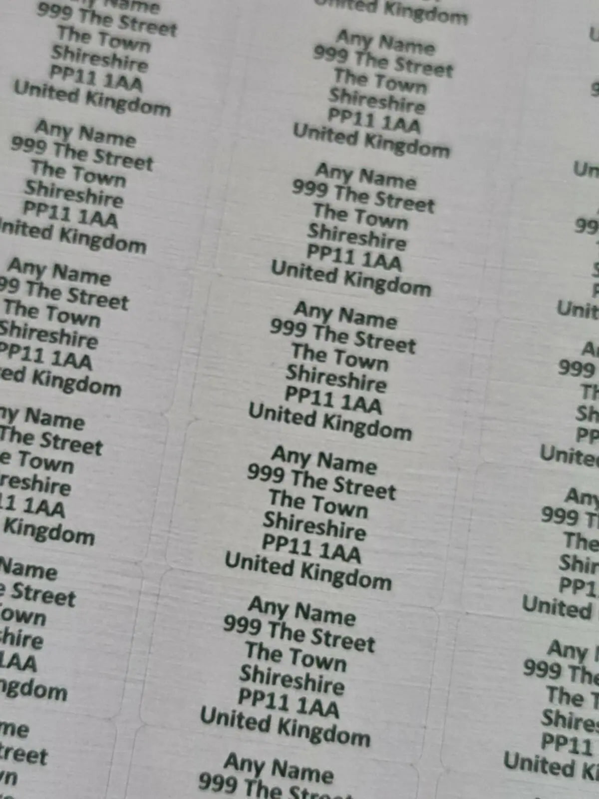 260 x Mini Linen Effect Pastel Colours Personalised Name & Address Sticky Labels 3D Peak Print