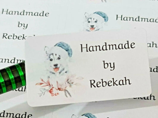 325 Christmas Personalised Self Adhesive Handmade by Sticky Labels Stickers 3D Peak Print