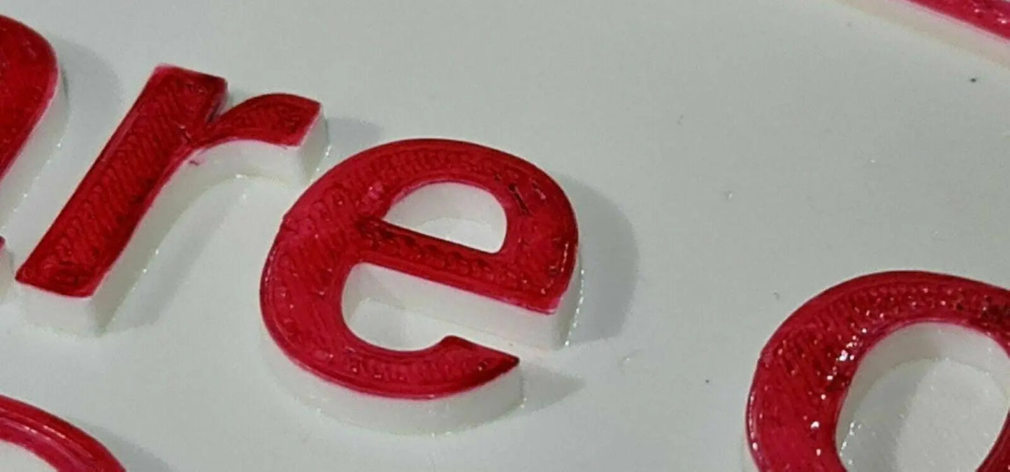 Quality Red & White Beware of the Dog Sign with 3D Letters and border 3D Peak Print