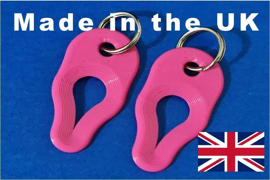 2 x Key Ring Tick Removal Tools Pink PLA Plastic Biodegradable, dog cat horse 3D Peak Print