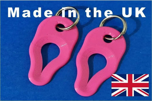 2 x Key Ring Tick Removal Tools Pink PLA Plastic Biodegradable, dog cat horse 3D Peak Print