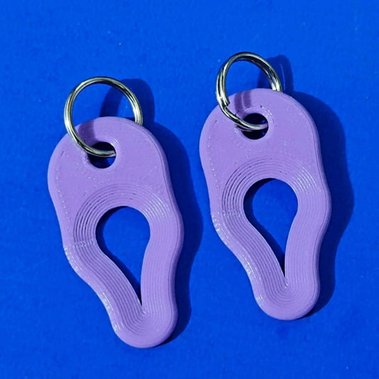 2 x Key Ring Tick Removal Tools Purple PLA Plastic Biodegradable, dog cat horse 3D Peak Print