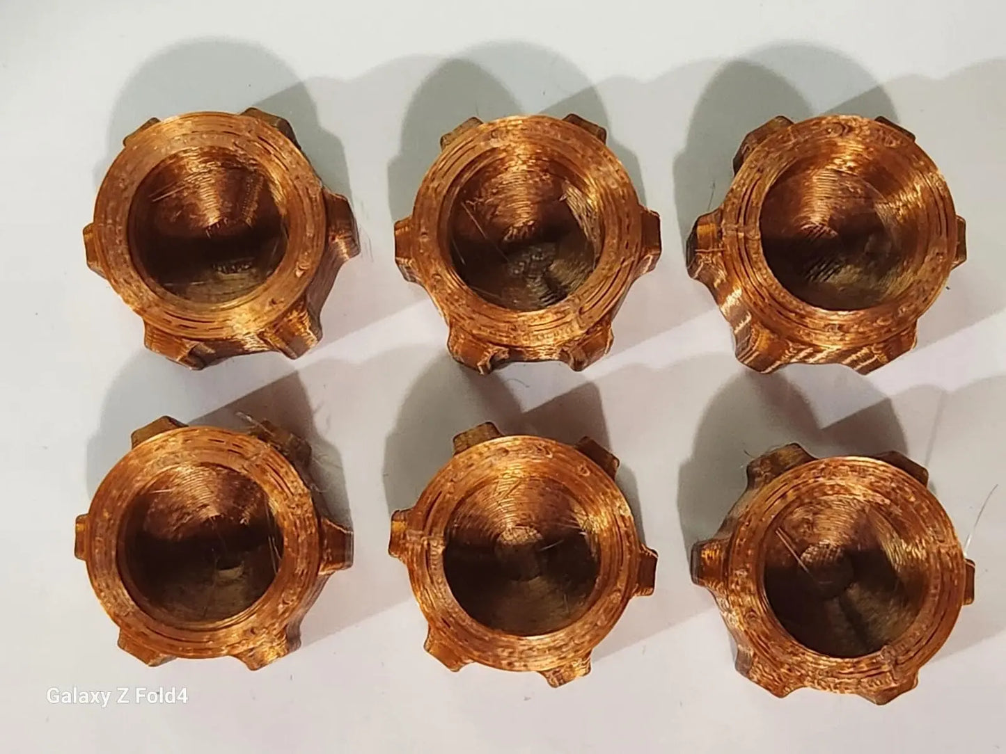 Pack of 6 Copper Silicone Sealer Sealant Mastik Tube Nozzle Screw Cap Tops 3D Peak Print