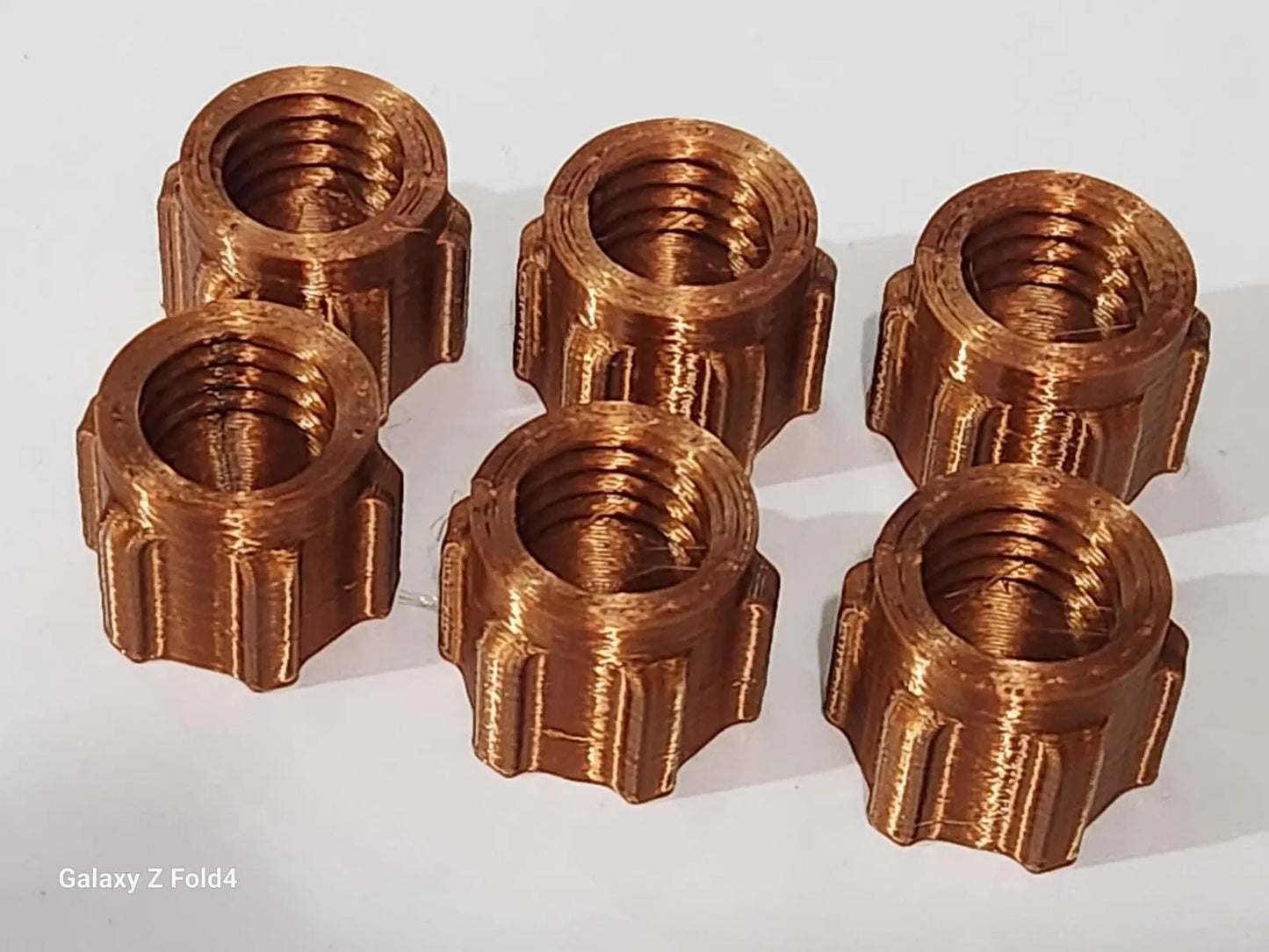 Pack of 6 Copper Silicone Sealer Sealant Mastik Tube Nozzle Screw Cap Tops 3D Peak Print